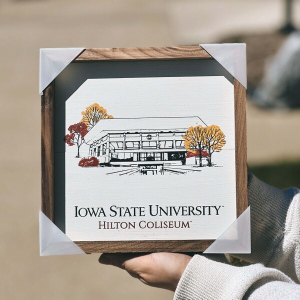 Iowa State Hilton Coliseum Framed Sketch (8"x8")